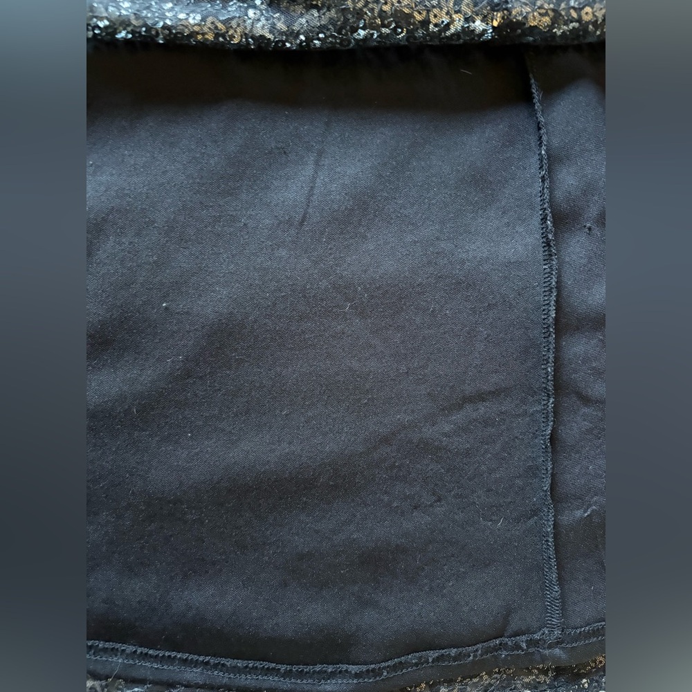 Black Sequin A-Line Skirt - Picture 4 of 4